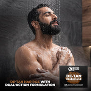 Beardo De-Tan 2-in-1 Scrub Bathing Bar for Men,75g | Dual Action Cleansing & Exfoliation | Niacinamide, Kojic Acid, Glycolic Acid & Coffee Extracts | Helps Remove Tan, Dirt & Dead Skin