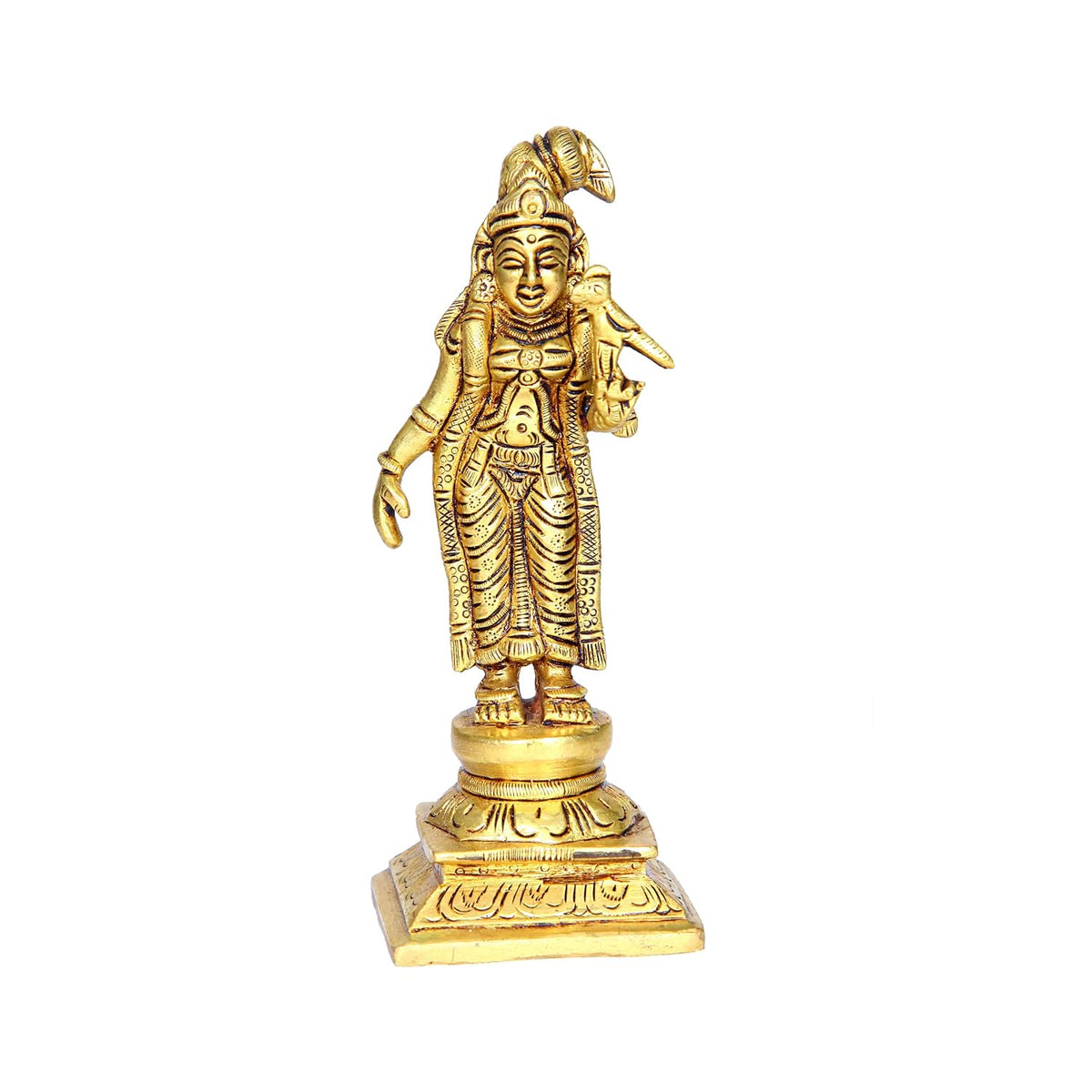 Aalayam Selveer Andal Idol Brass | Andal Devi Idol | Lord Andal Idol | Andal Amman Idol | Godess Andal Idol 15 CM Height, Gold Colour 1 No