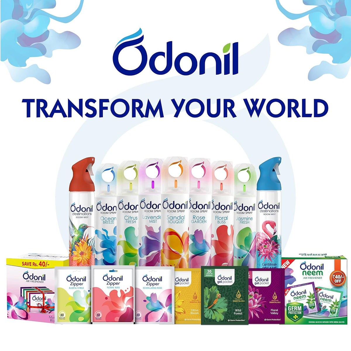 Odonil Room Air Freshener Spray, Ocean Breeze - 270 ML