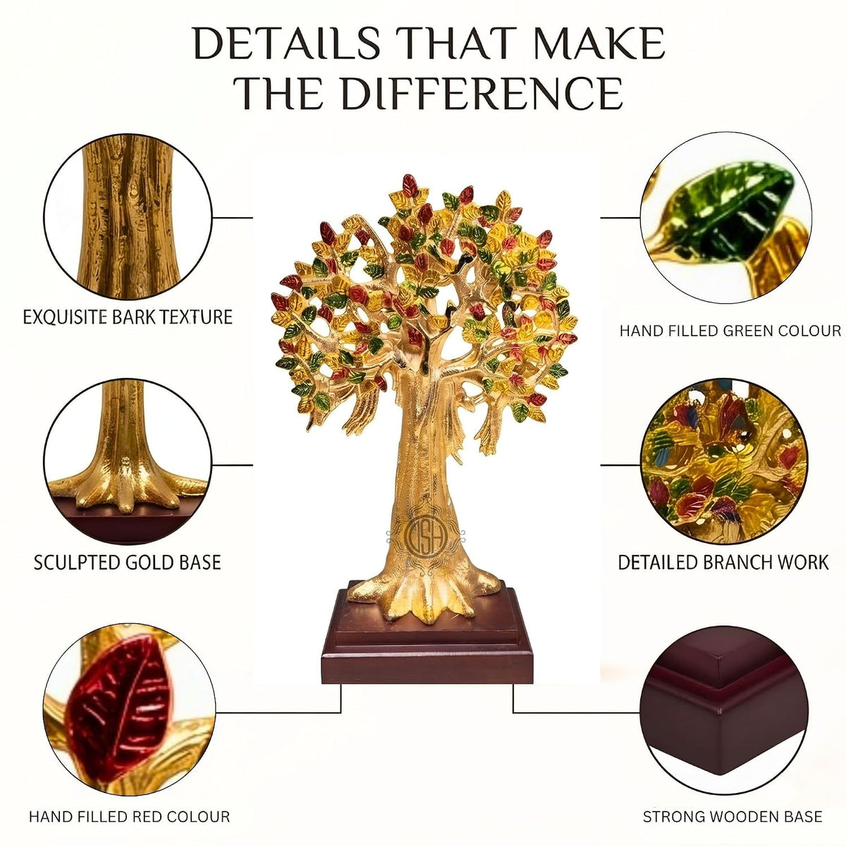 DSH Kalpavriksha Tree Showpiece for Home Décor | Wish Fulfilling Tree of Life Decorative Sculpture | Symbol of Prosperity, Growth & Good Fortune | Tabletop Décor & Gift (Large)