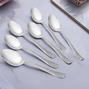 Parage 6 Piece Stainless Steel Table Spoons Set with Zig Zag Design, Dinner Spoon for Home and Kitchen, 18.5 cm, Tableware, Set of 6, Silver