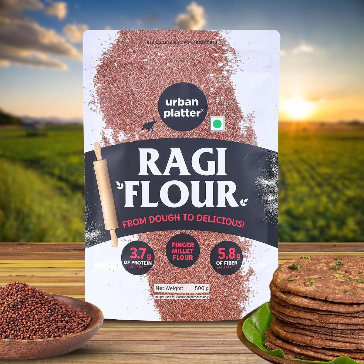 Urban Platter Ragi Flour, 500g (Finger Millet/Nachni Atta | Iron & Calcium-Rich)
