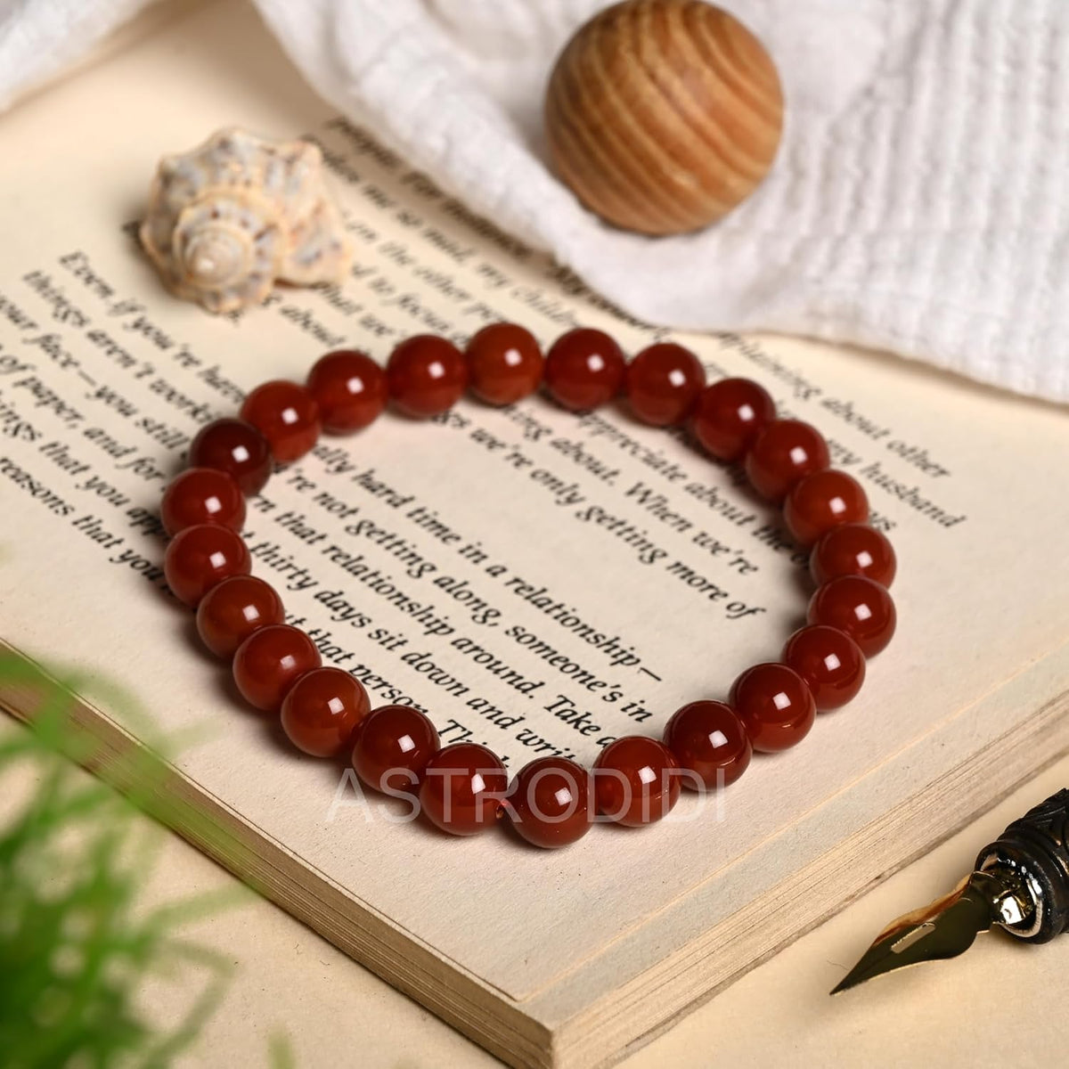 Astrodidi Natural Certified Carnelian Stone Bracelet | Powerful Healing Crystal Gemstone for Motivation, Energy & Sacral Chakra Activation, Boost Self-Confidence | Reiki Feng-Shui Bracelet for Men and Women