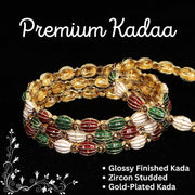 NMII Traditional Gold Plated Metal Bangles Set For Women & Girls with Zircon Stone | Fancy Rajwadi Kada Bangles | Women's Bangles For Wedding, Party, Festive, Occasion Wear- Set of 4 Bangle