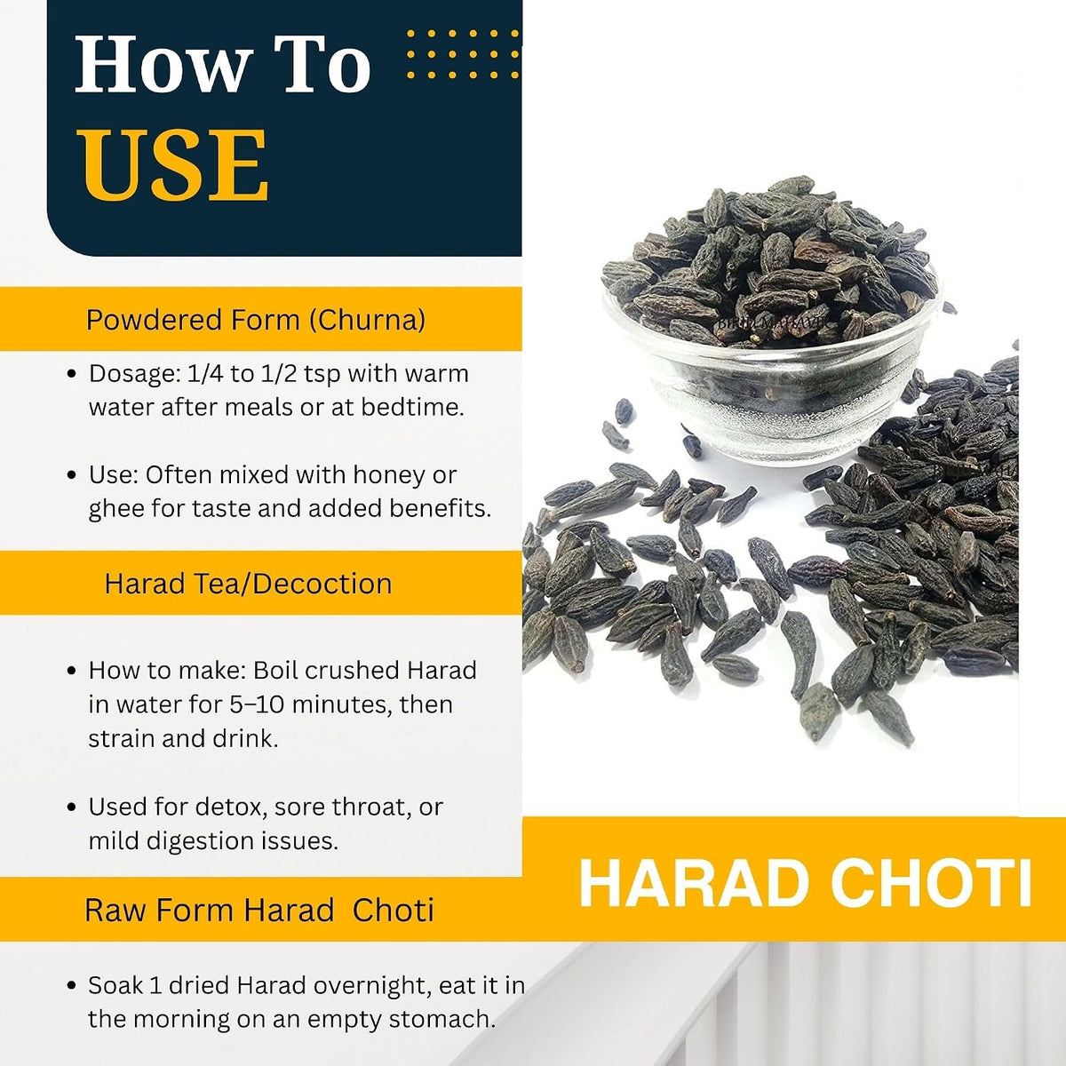 Brijbooti Harad Choti 800 Gram - Haritaki - Kadukkai - Karakkaya - Alalekayi - Kadukka - Haritaki Choti