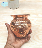 SHINDE EXPORTS Small Size Copper tamba lota Kalash for puja Drinking Water Pooja (Ganesh lota 11cm)