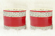 NMII Stylish Red Chuda Set For Women & Girls with Zircon Diamond Stone | Women's Bangles Chooda | Bridal Chuda Set Design Wedding, Party, Marriage | Fashion Jewellery