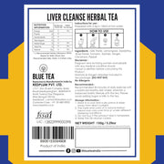 BLUE TEA - Liver Cleanse Tea - 60 Tea Bags - Plant Based | Helps with Fatty Liver Detox | Improves Liver Health | Milk Thistle, Manjistha, Haritaki, Pippali | Caffeine Free - Herbal Tea | Ziplock Pack
