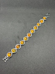 RUDRADIVINE Elegant Citrine Stone Bracelet for Men & Women | Premium Crystal Link Bracelet