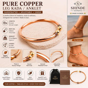 SHINDE EXPORTS adjustable pure copper leg anklet bracelet kada for men and women indian jewelry