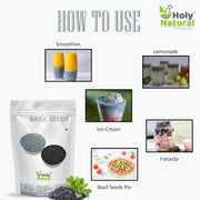 Holy Natural Basil Seeds - 100 GM | Sabja Seeds | Takmariya Seeds
