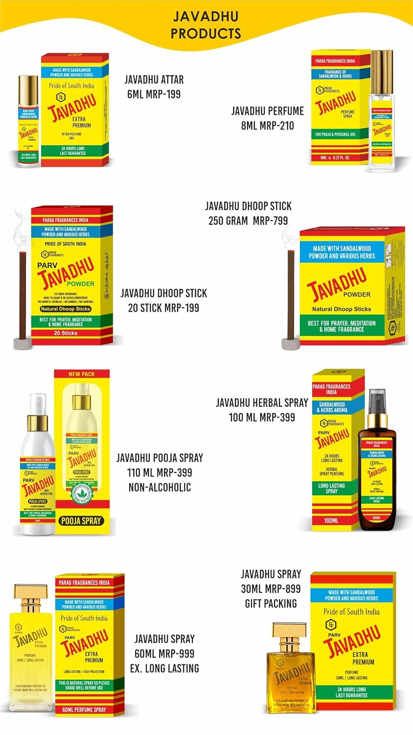 Parag Fragrances Parv Javadhu Bath Perfume 110ml For All Day Freshness/Javadhu Liquid Perfume (Water Soluble Perfume)
