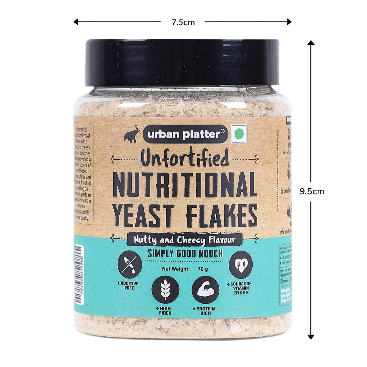 Urban Platter Nutritional Yeast Flakes, 70g (Unfortified | Plant Based | Nutty and Cheesy Flavour)