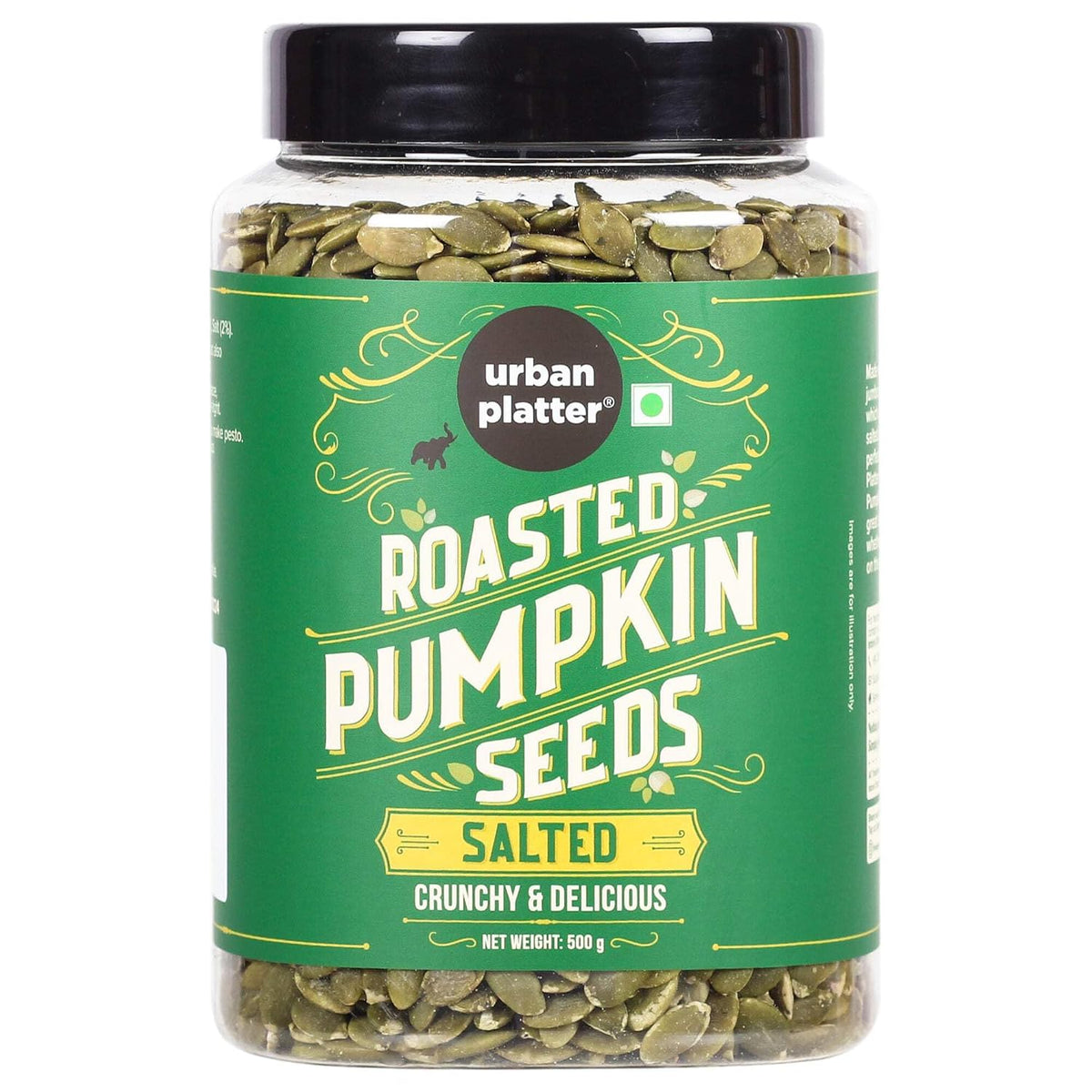 Urban Platter Roasted Pumpkin Seeds, 500g (Pepitas, Naturally Rich in Protein & Healthy Fats, Snack, Sprinkle & Bake)