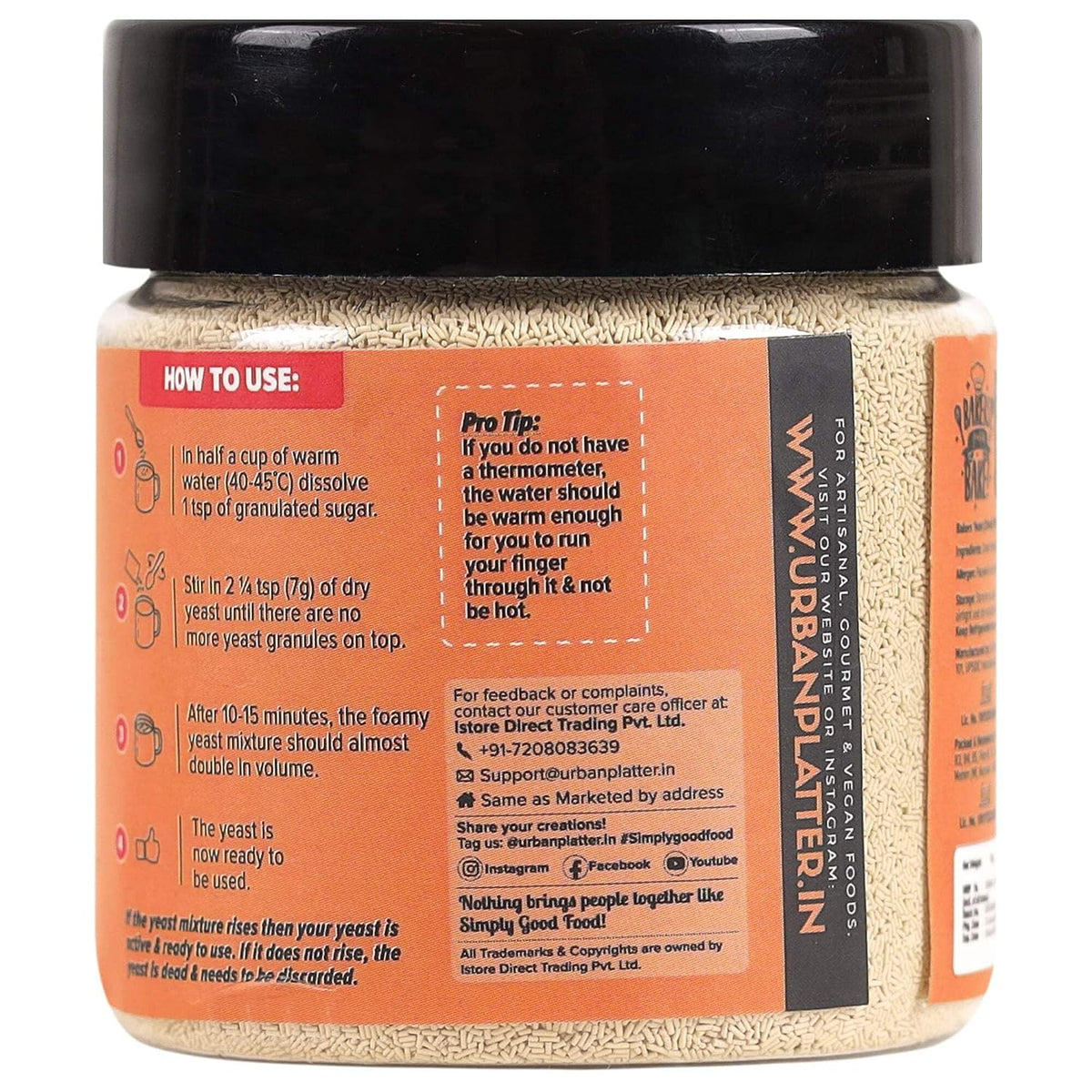Urban Platter Baker's Active Dry Yeast, 75 g