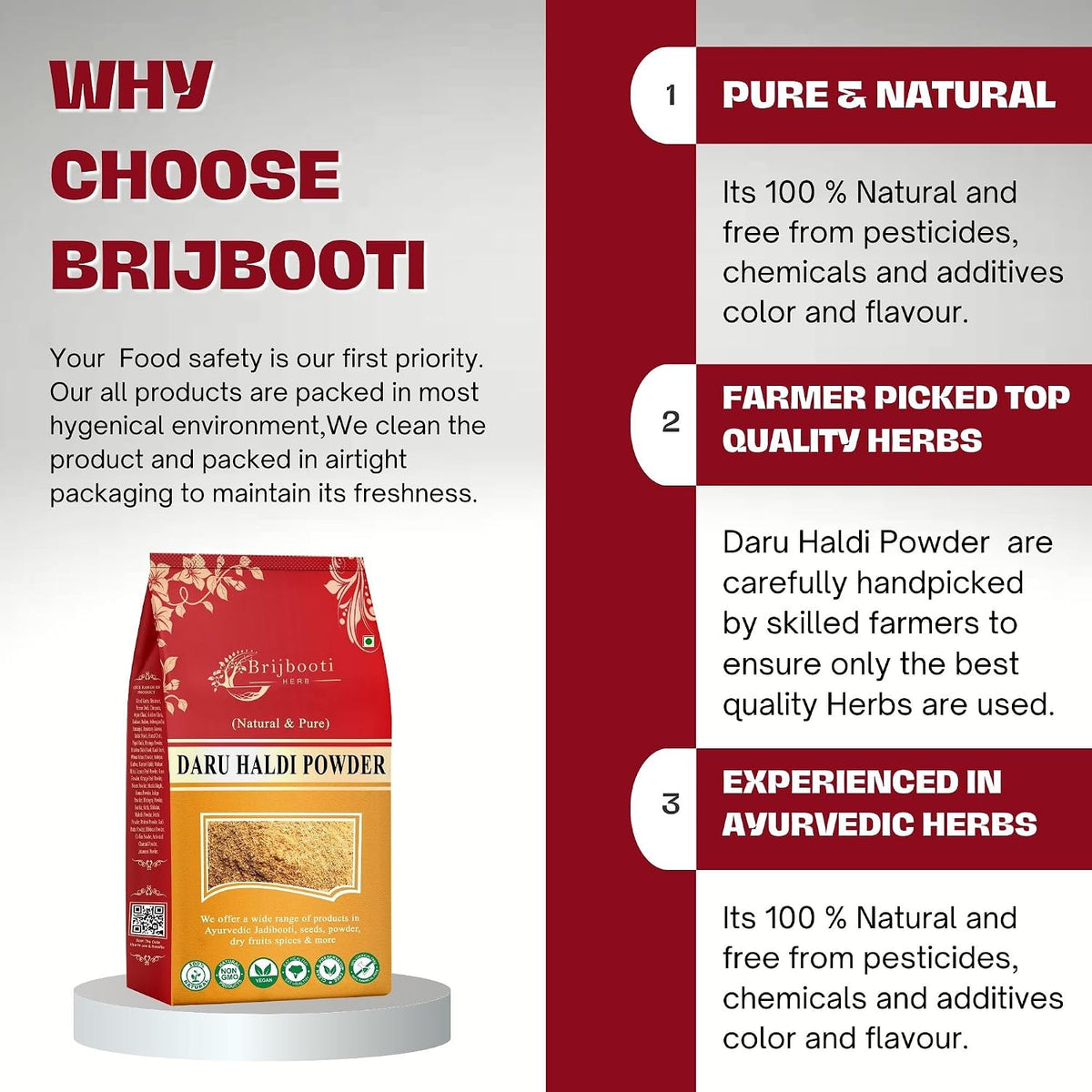 BrijBooti Daru Haldi Powder (200 gm) | Berberis aristata | Indian Barberry Daru Haldi Chaal Powder