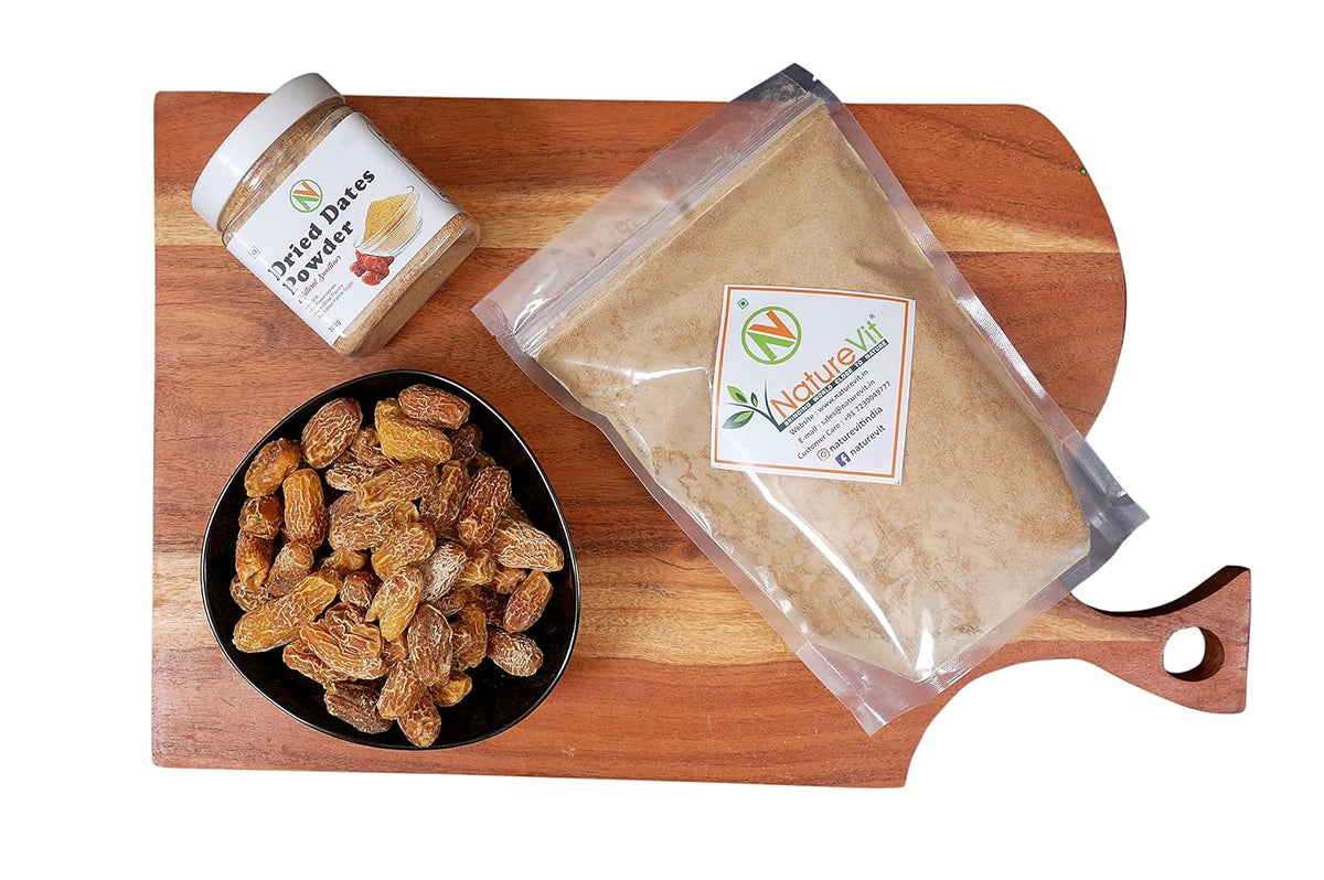 NatureVit Dried Date Powder (Kharek Powder) 1 Kg | Natural Sweetener & Energy Booster | No Added Sugar | Rich in Iron, Calcium & Fiber | Ideal for Kids, Desserts, Milk & Health Mixes
