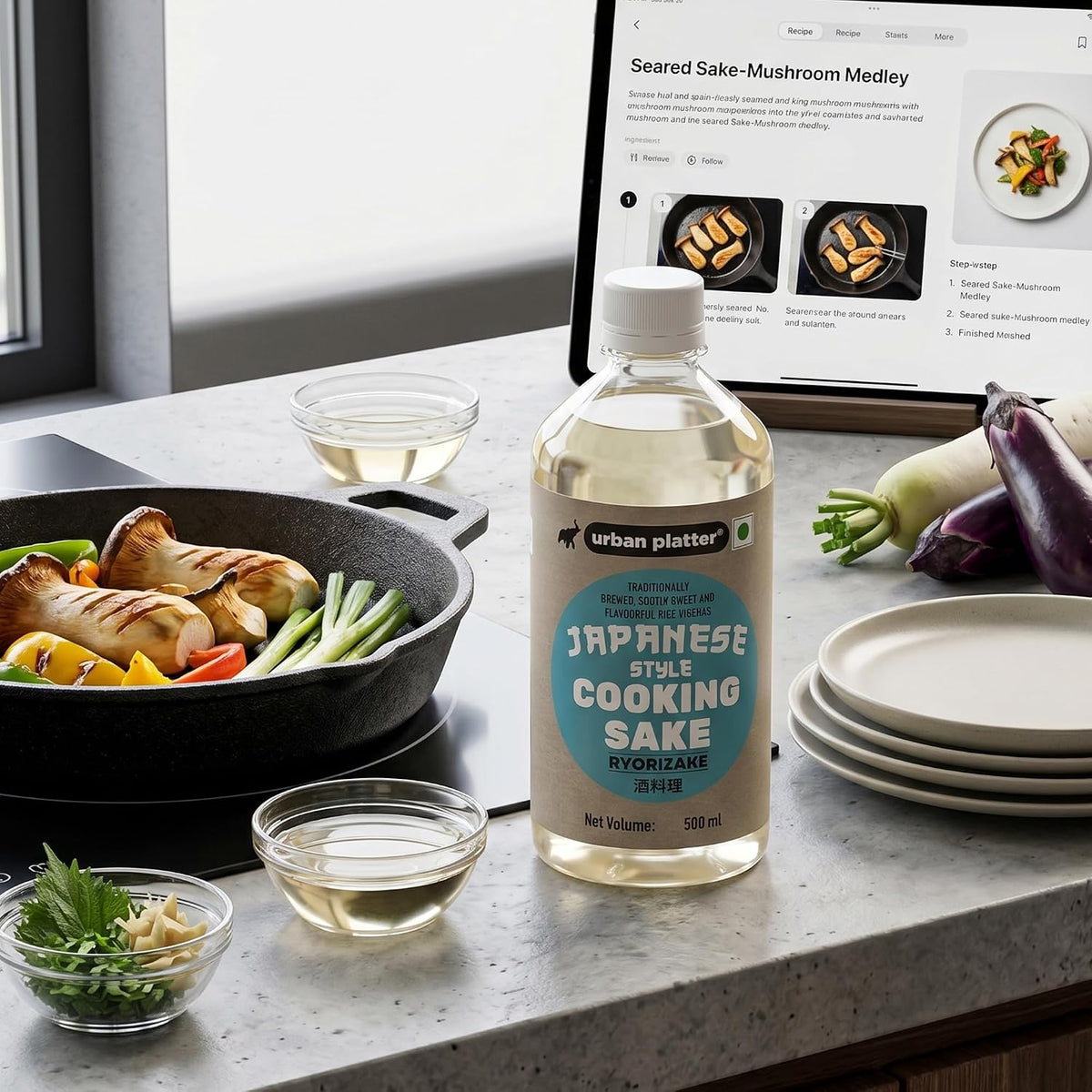 Urban Platter Traditionally Brewed Ryorizake/Japanense Cooking Sake, 500ml (Subtly Sweet and Flavourful Rice Seasoning)
