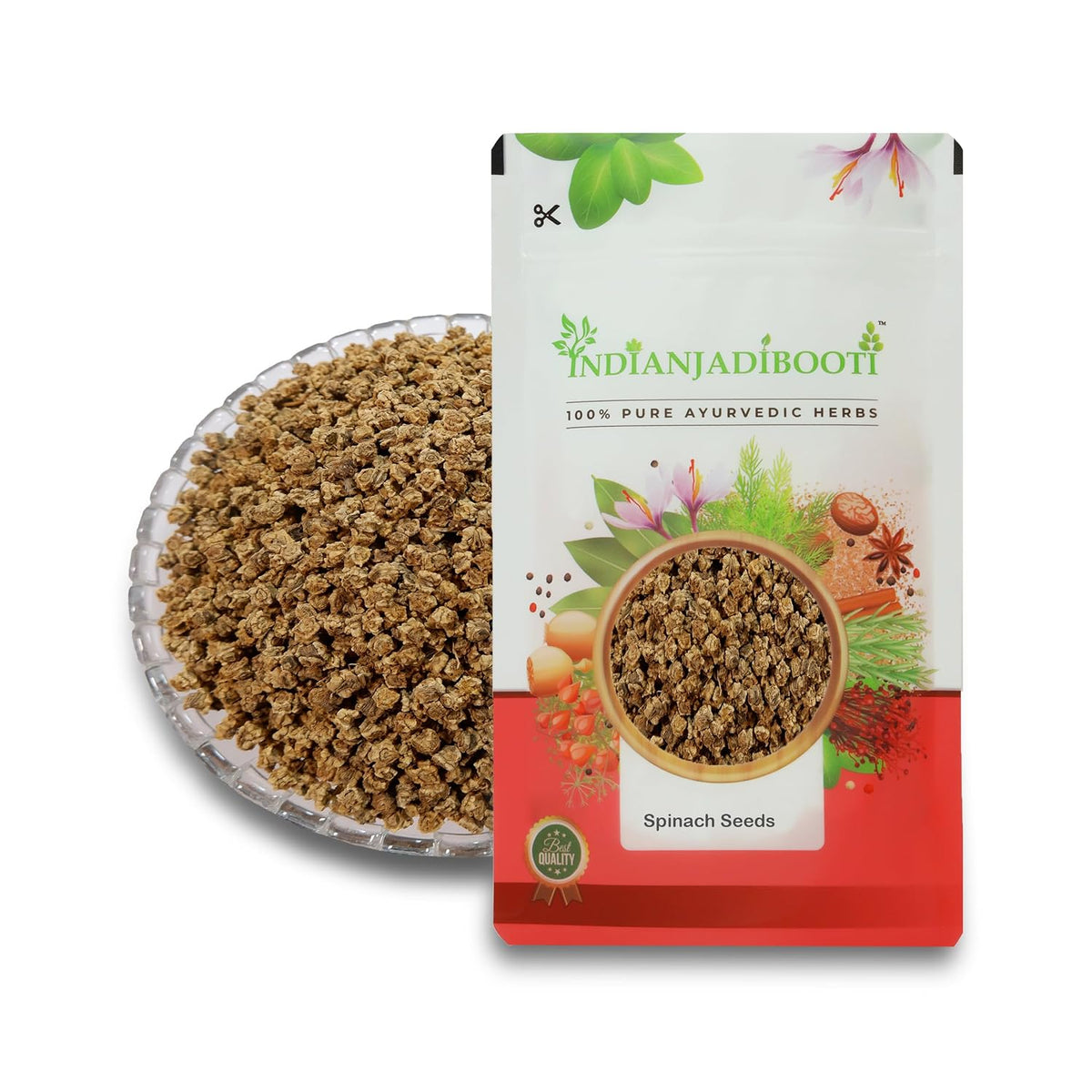 IndianJadiBooti Edible Spinach Seeds, 100 Grams Pack | Pack Of 2