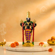 YaaNatural Yaa Catchy Lord Balaji Double-Sided Idol for Car Dashboard & Home Decor Gold Finish Venkateswara Face Statue | Spiritual Gift, Pooja & Office Idol (Thirupathi Colour Balaji)