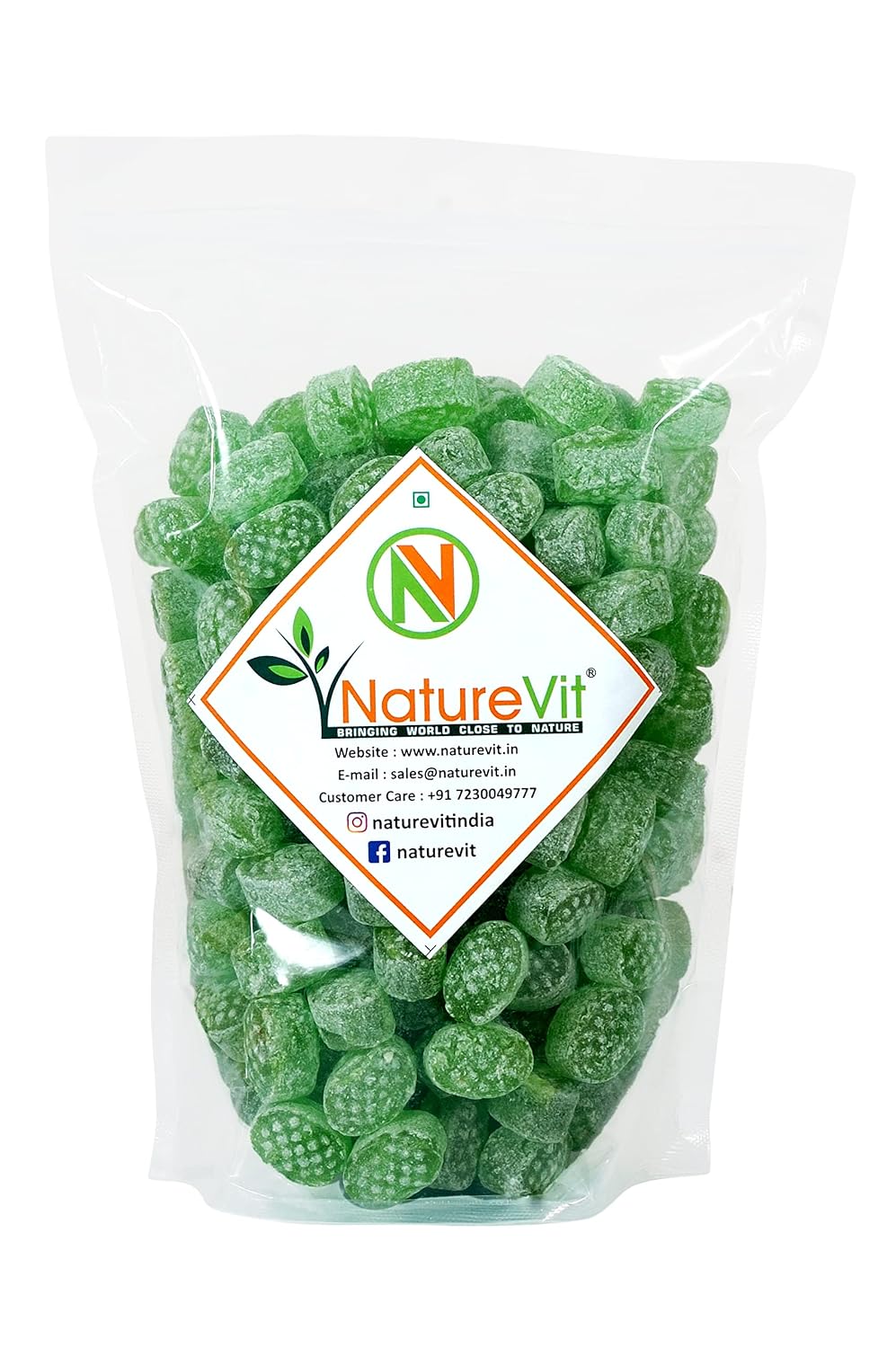 NatureVit Green Apple Candy 400 Gram | Sweet & Tangy Flavored Toffee | Mouth-Watering Fruit Candy for Kids & Adults | Refreshing Snack & Party Treat