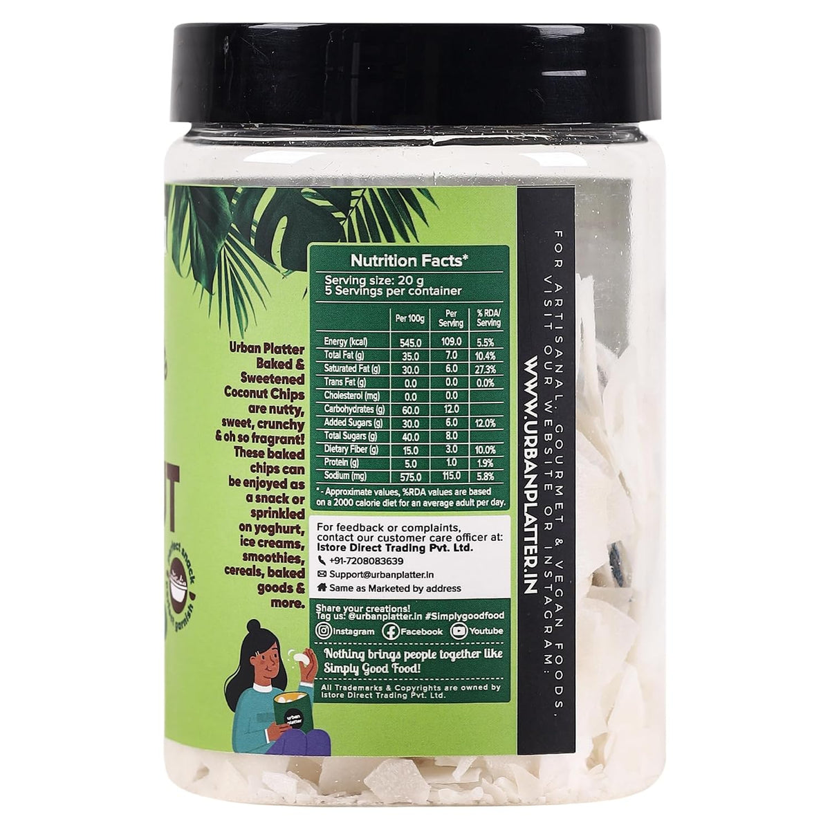 Urban Platter Coconut Chips, 100g / 3.5oz [Crispy, Oven Baked, Flavorful]