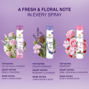 Yardley London Refreshing Deo Body Spray Tripack (English Lavender + English Rose + Morning Dew) for Women, 150ml Each (Pack of 3)