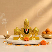 YaaNatural Yaa Catchy Lord Balaji Double-Sided Idol for Car Dashboard & Home Decor Gold Finish Venkateswara Face Statue | Spiritual Gift, Pooja & Office Idol (Balaji Double Side Gold)