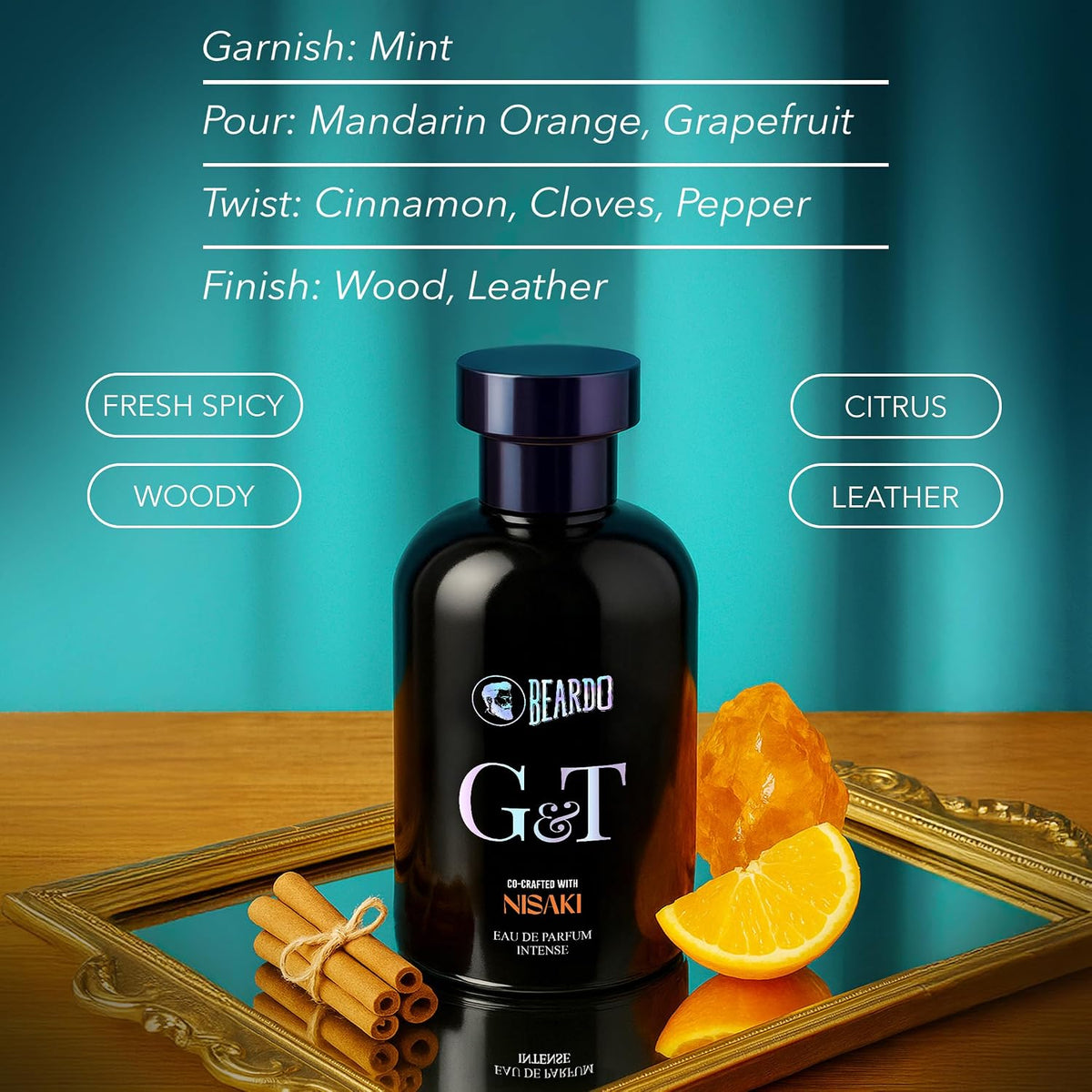 Beardo G&T Premium Perfume For Men 100ml | Eau De Parfum, Citrusy, Spicy, Woody Premium Scent | Perfume For Men Long Lasting Smell | Premium Gift For Man | Perfume For Man