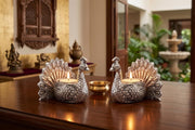 KridayKraft Designed with a Versatile Central Cavity, This Peacock Serves as a Stunning tealight Candle Holder, a mini Indoor Planter, a Unique Pen Stand, or a Sophisticated Vanity Organizer.