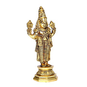 Aalayam Selveer Lord Venkateswara Idol Brass | Tirupati Balaji Perumal Statue | Venkateswara Swamy Idol 14.5cm Height Gold Colour 1 Piece