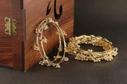 NMII Ethnic Wear Bangles Gold-Tone Alloy with Musical Ghungroo Charms | Women Fashionable Jewelry | Designer Bracelet Bangles For Girls | Viral Kashmiri Chudiya for Weddings, Festivals & Parties