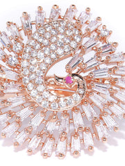 Priyaasi Gold Plated Ring with American Diamond for Women, Girls