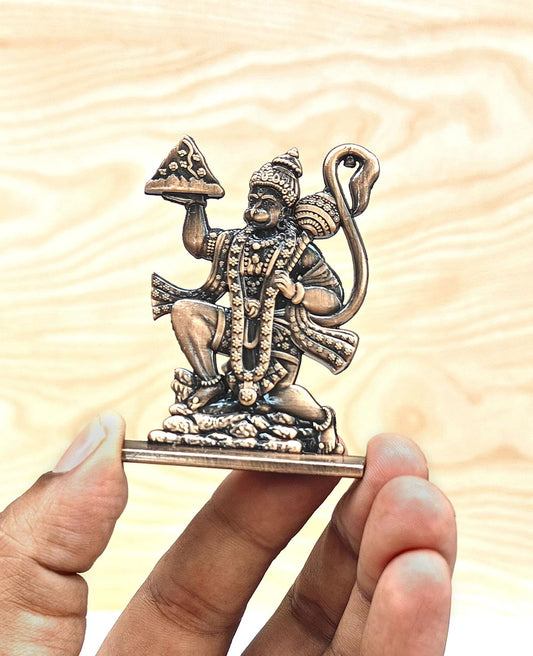 SHINDE EXPORTS Small Size Metal Lord Hanuman Idol Statue for car Dashboard Home Office Desk Pooja (Brown)