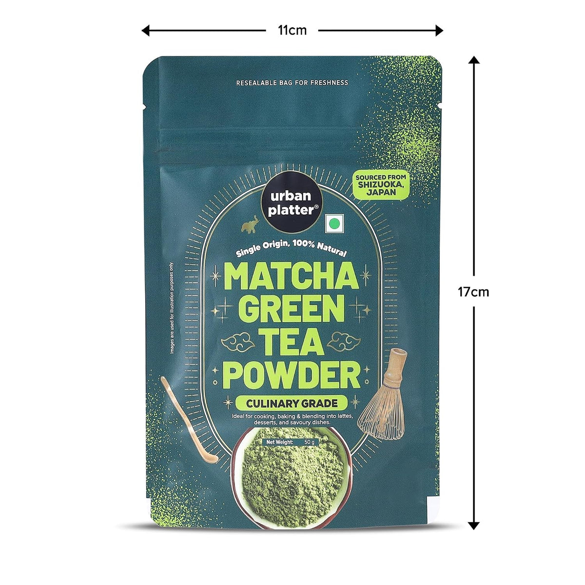 Urban Platter Japanese Culinary-Grade Matcha Green Tea Powder, 50g (Sourced from Shizuoka, Japan | Stone-Ground | Antioxidant-Rich)