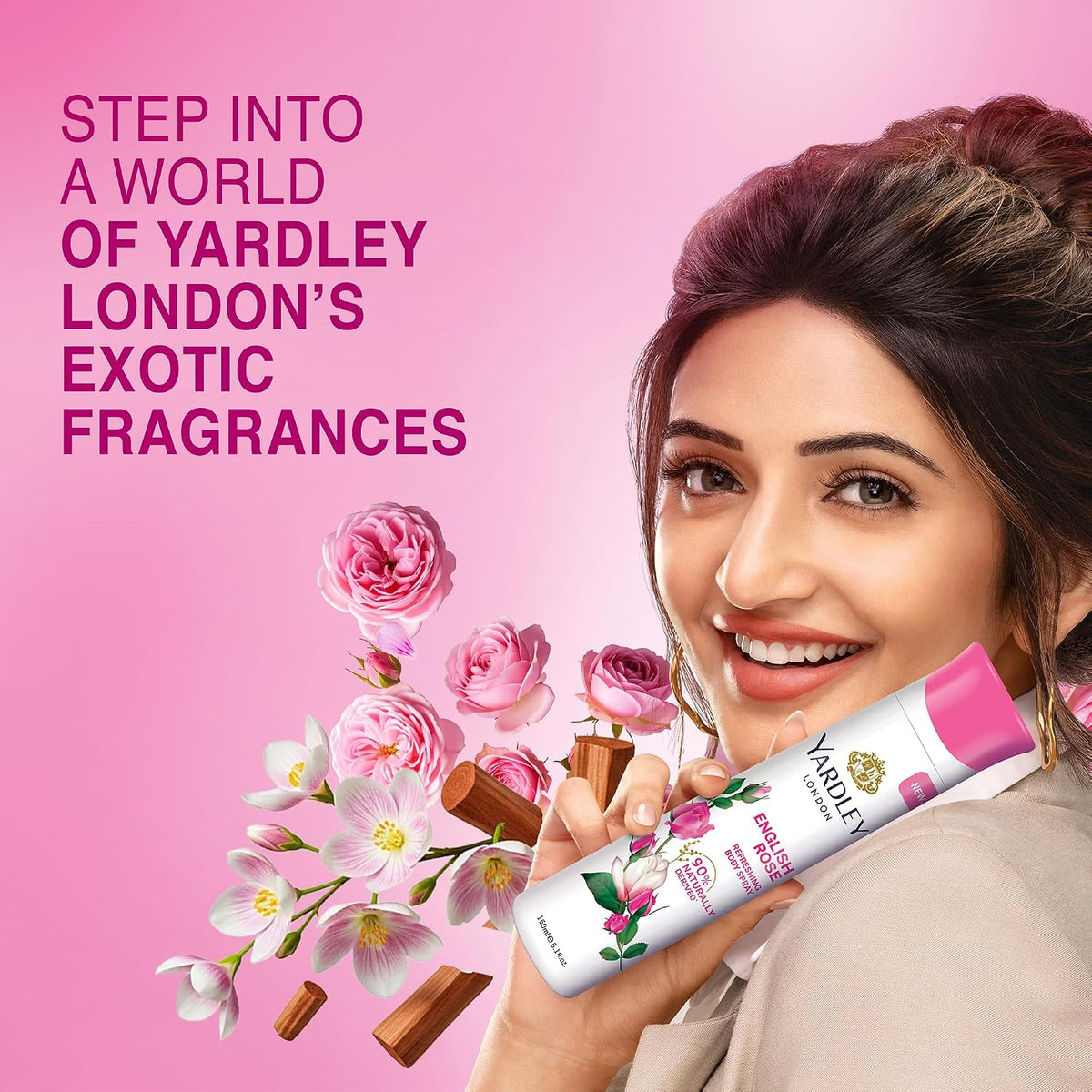Yardley London English Rose Refreshing Deodorant Body Spray For Women, 150ml