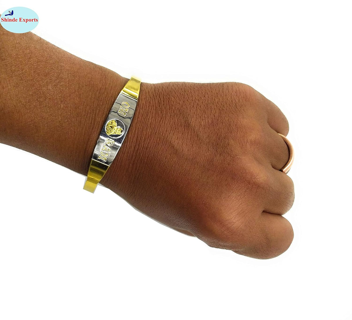 SHINDE EXPORTS brass sai baba bracelet for men and women gold plated kada