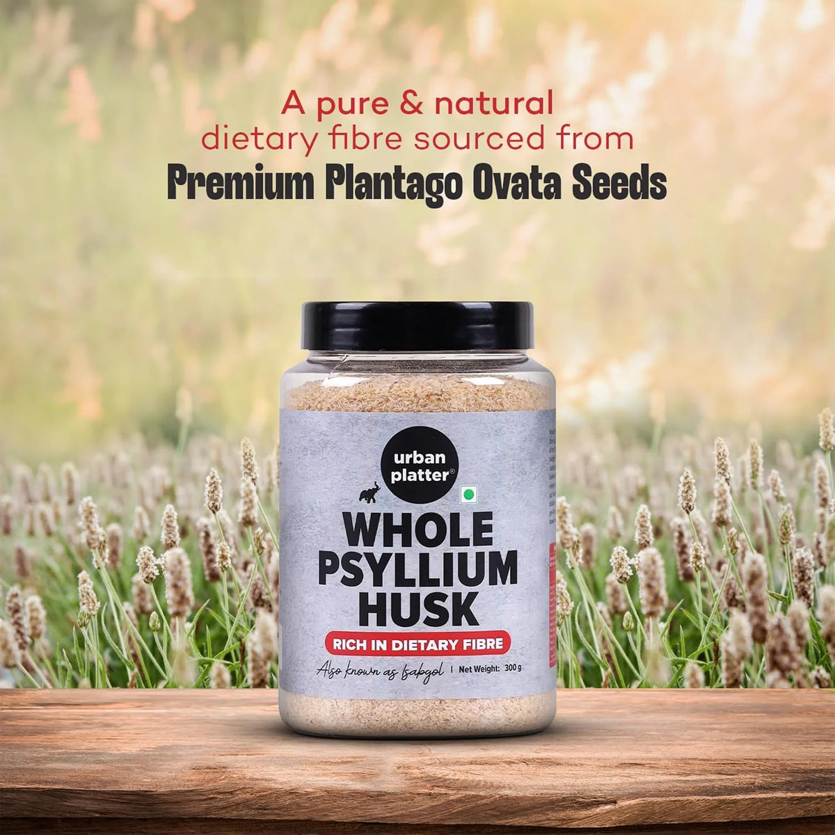 Urban Platter Isabgol, 300g (Whole Psyllium Husk, Rich in Dietary Fiber, Supports Digestive Health, Nature's Soluble Fiber)