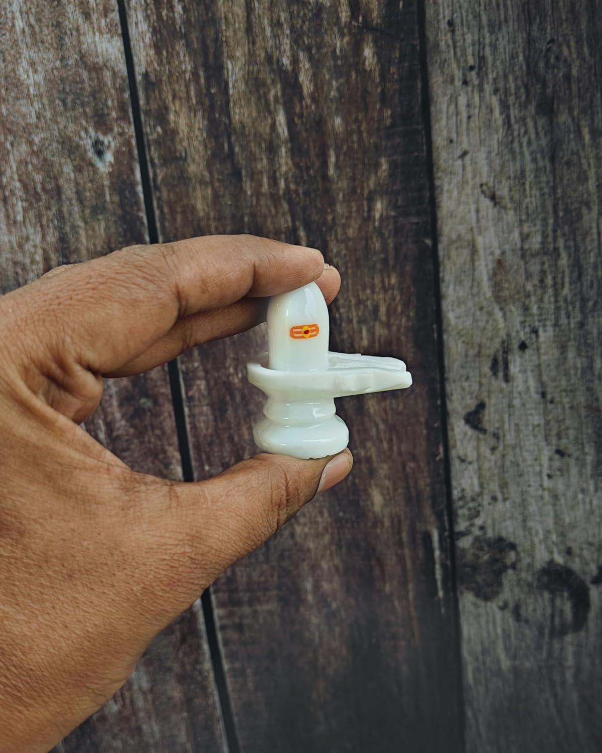 SHINDE EXPORTS Small White shivling Idol for Home puja (4.7cm)