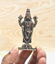 SHINDE EXPORTS Small Size Brass Metal Lord tirupati Balaji Idol for car Dashboard Home (Copper Tone Style 2)