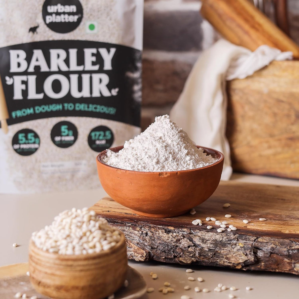 Urban Platter Barley Flour, 500g (High-Fiber | Stone-Ground | Ideal for Baking, Rotis & Traditional Recipes)