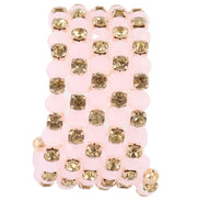 NMII Acrylic with Golden Diamond Stone & Pearls Adorned Free-Size Crystal Bracelet For Women & Girls | Stylish Bracelet For Girls | Beads Bracelet | Golden Fashion Jewellery