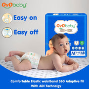 OYO BABY Diapers | Long Lasting Dry Night & Comfortable Sleep Style Diaper Pants, Size 9-14 kg baby 48 Count (Pack of 1), & OYO BABY Soft Cleaning with Aloe Vera Baby Wipes Lids 72 Counts (Combo Pack)