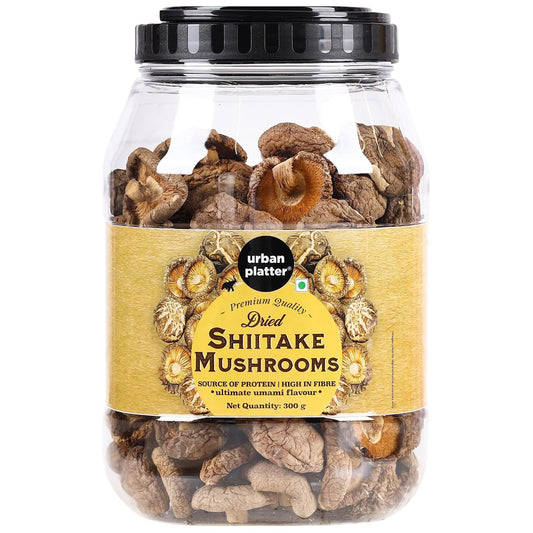 Urban Platter Dried Shiitake Mushrooms, 300g (Umami-Rich | Value Pack| Rehydrates Quickly)