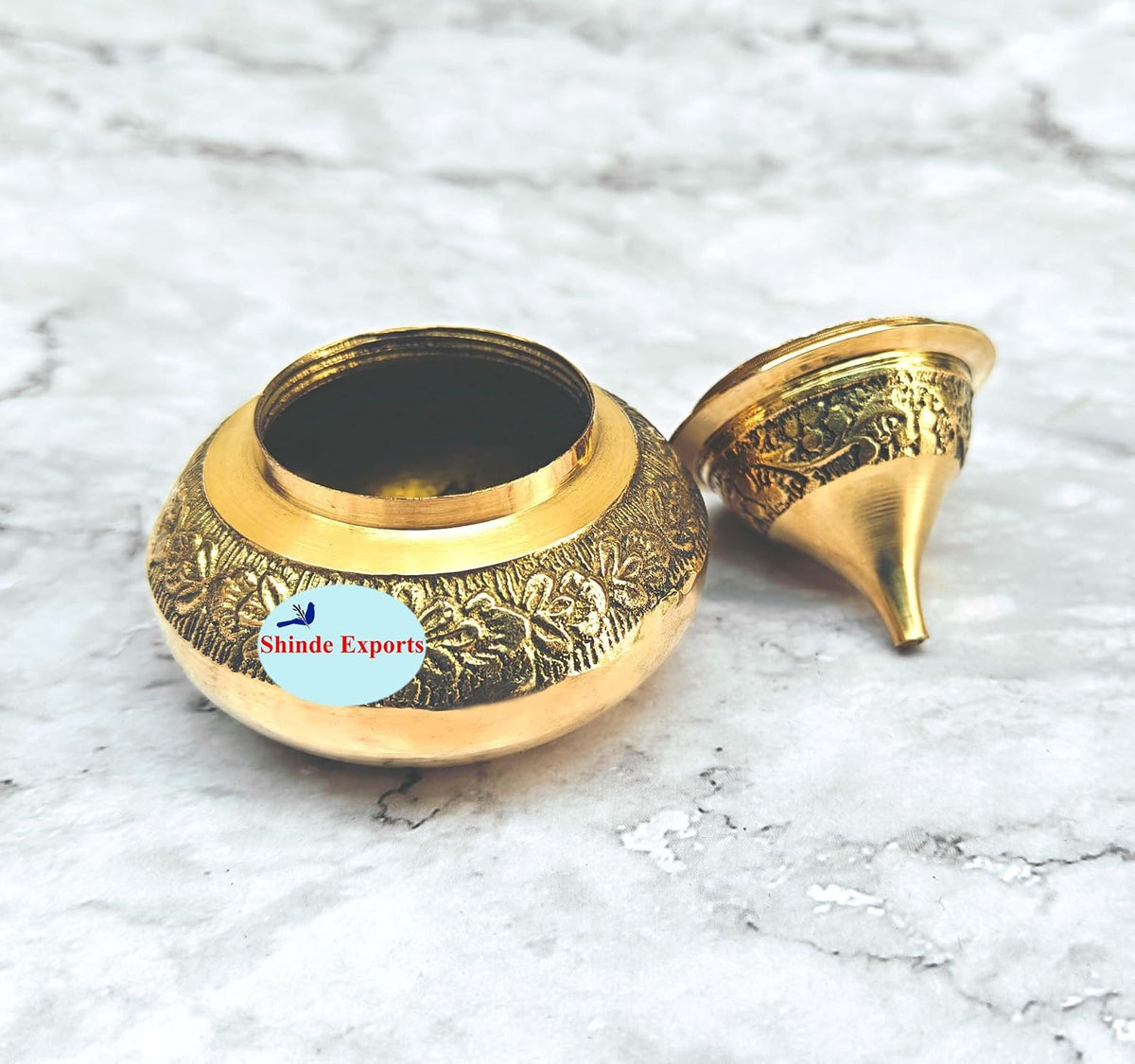 SHINDE EXPORTS brass sindur dani dibbi sindoor box dabbi for women (6CM)