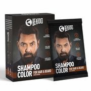 BEARDO Beard & Hair Shampoo Color | Natural Brown | 100% Grey Coverage | 5 Minute Hair Colour | Ammonia Free | With Natural Actives | No Stain Beard Colour | 20ml X 5