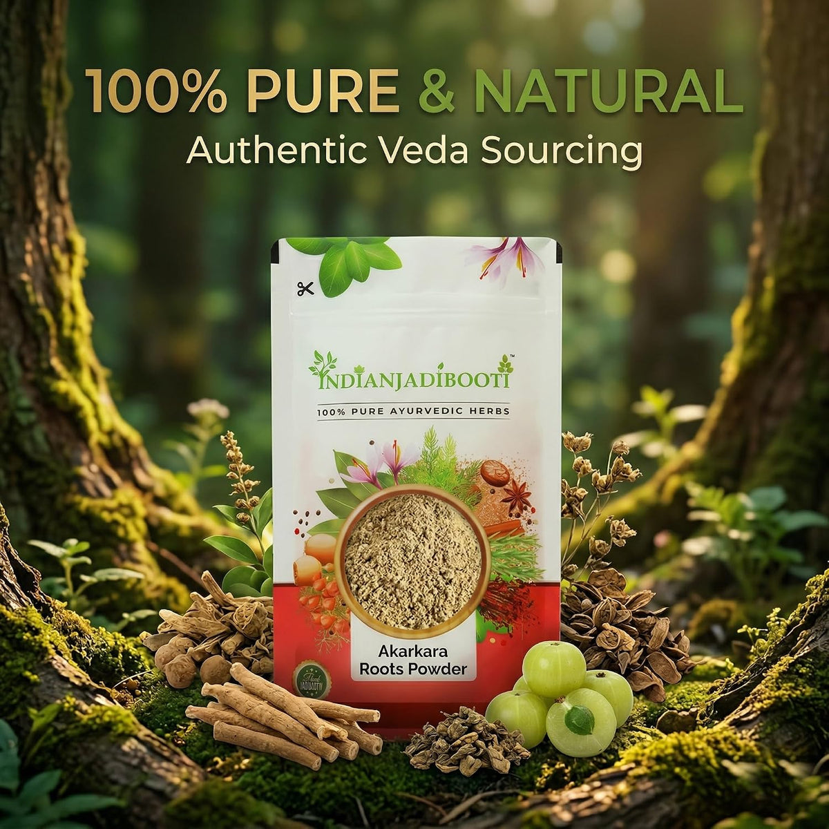 IndianJadiBooti Pure Akarkara Powder (Pellitory Root) | Traditional Botanical for Oral Harmony, Vocal Clarity & Nervine Vitality - 100g