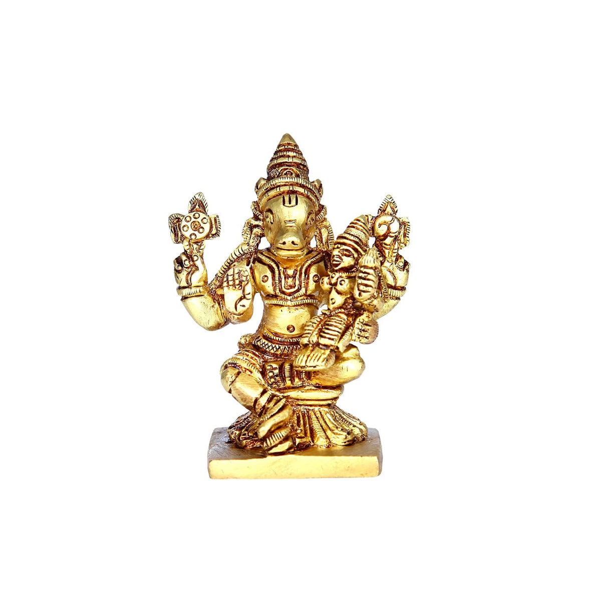 Aalayam Selveer Brass Lakshmi Hayagreevar Idol for Pooja (8 cm, 275g)