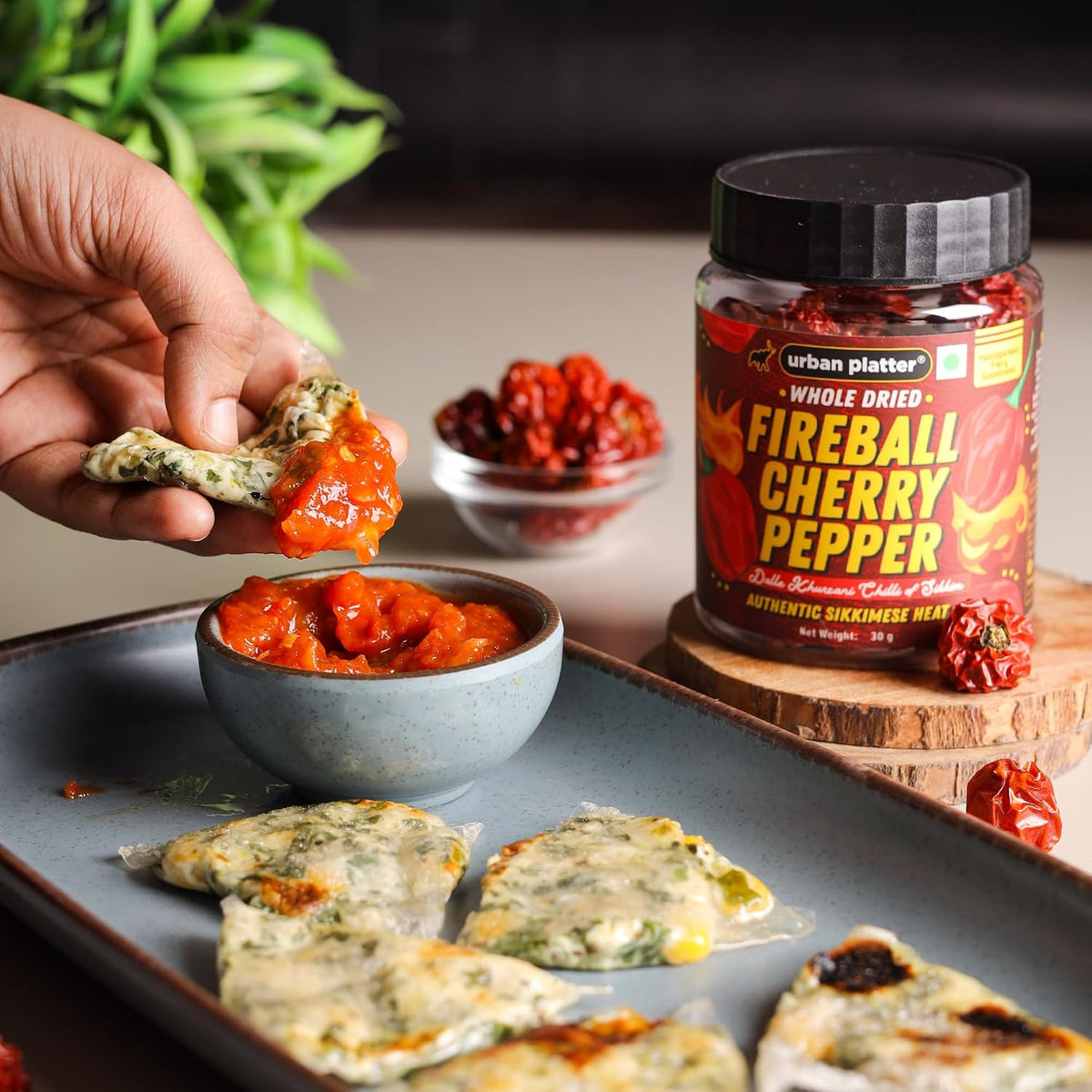 Urban Platter Fireball Cherry Pepper, 30g (Whole & Dried | Dalle Khursani Chilli of Sikkim |Hot & Fiery)
