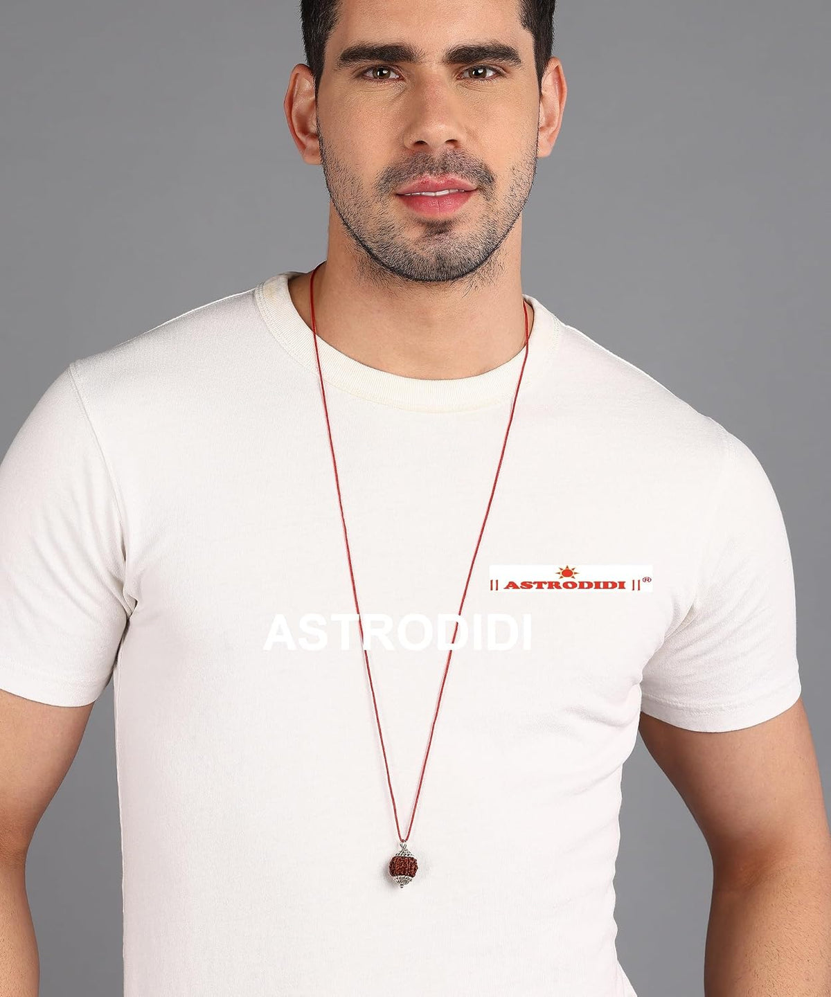 ASTRODIDI 3 Mukhi Rudraksha Original Certified Three Face Rudraksh Silver Plated Pendant for Astrological Benefits and Positive Energy | Unisex Design for Men & Women